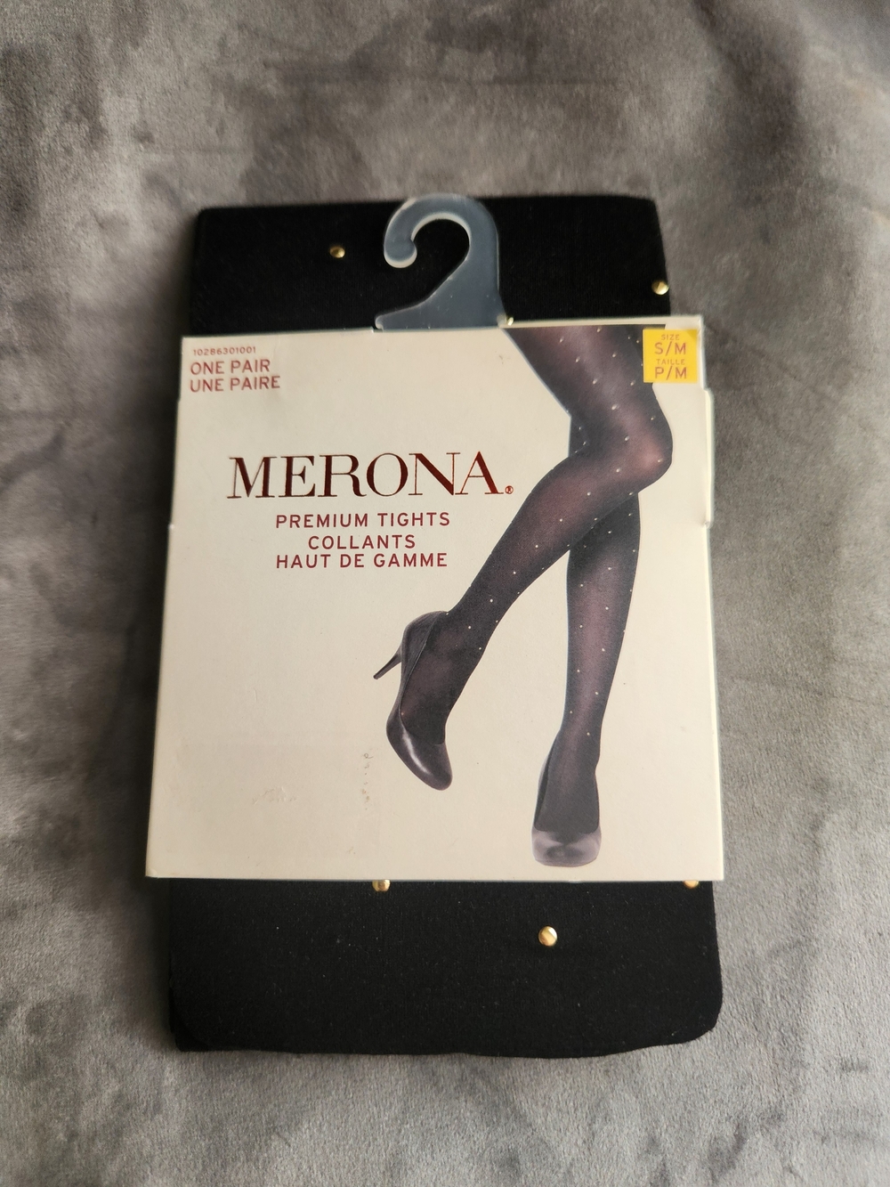Black with Gold Dots Pantyhose - Thighs Hoisery - Legwear - Size S/M